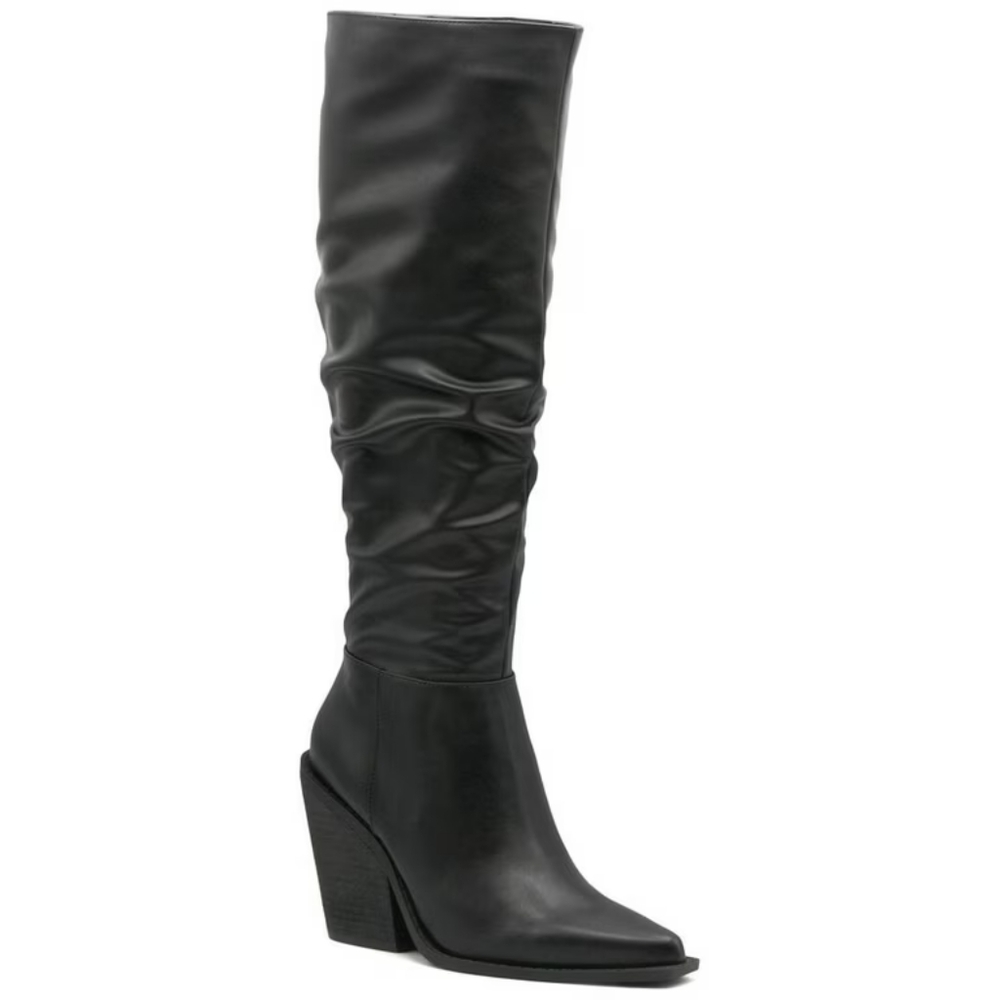 Charles by Charles David Wire Boot Black Faux Leather Slouchy Knee High